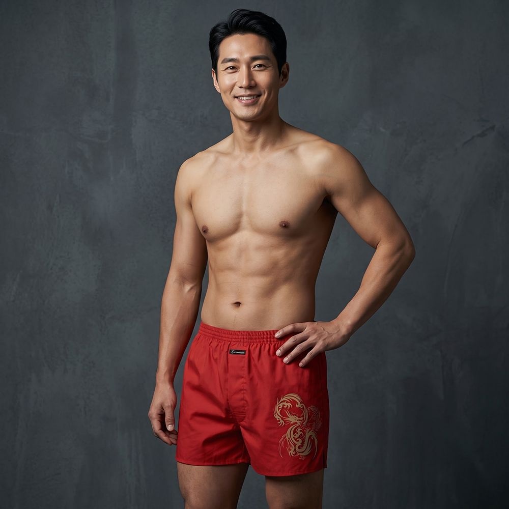 [오늘출발] 제임스딘 60수 순면 황금용 주자직 사각팬티