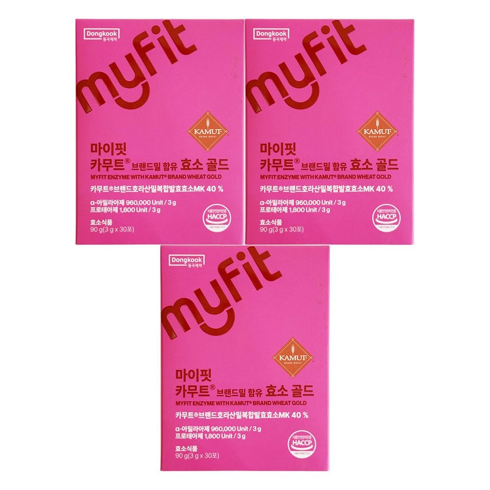 동국제약 마이핏 카무트 브랜드밀 함유 효소 골드 3g x 30포 3개 / 써클