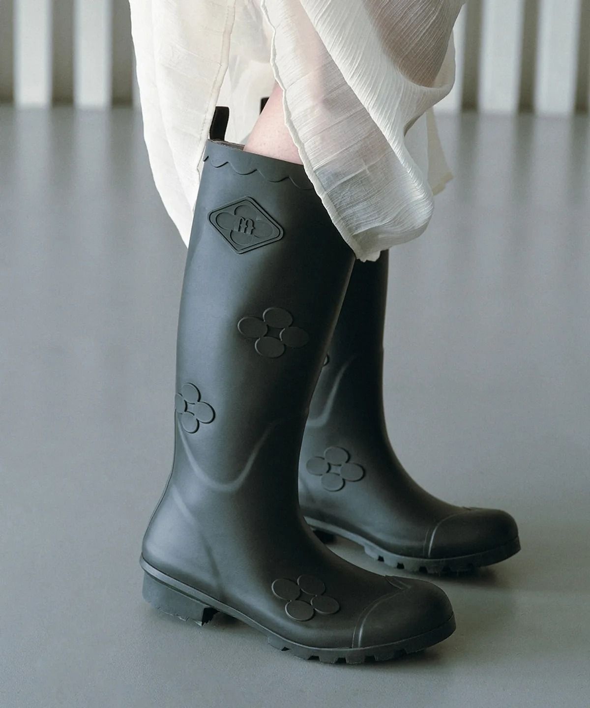 락피쉬웨더웨어 [X MINJUKIM] FLORAL PATCH RAIN BOOTS LONG - 4 colors 5038072 RF1SHBE1RB026