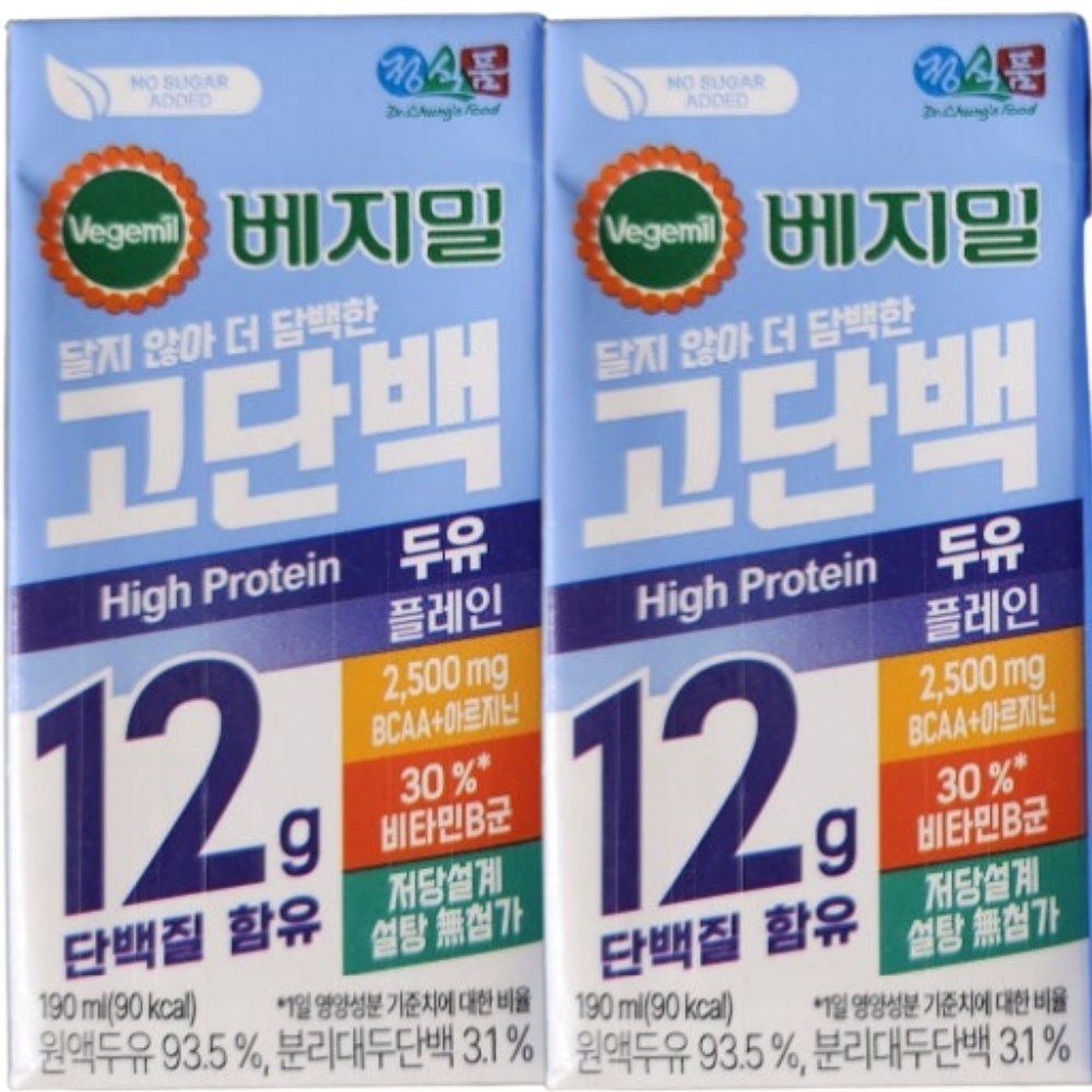 베지밀 고단백두유 플레인190mlx48입