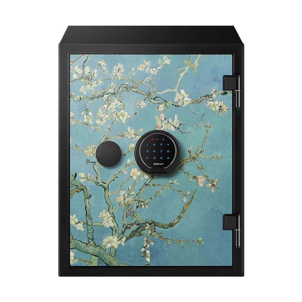 디프로매트 NEW 580AT 고흐 아몬드나무 디지털 강력 내화금고 가정용 사무용 내화인증 경보기 서랍1 선반1