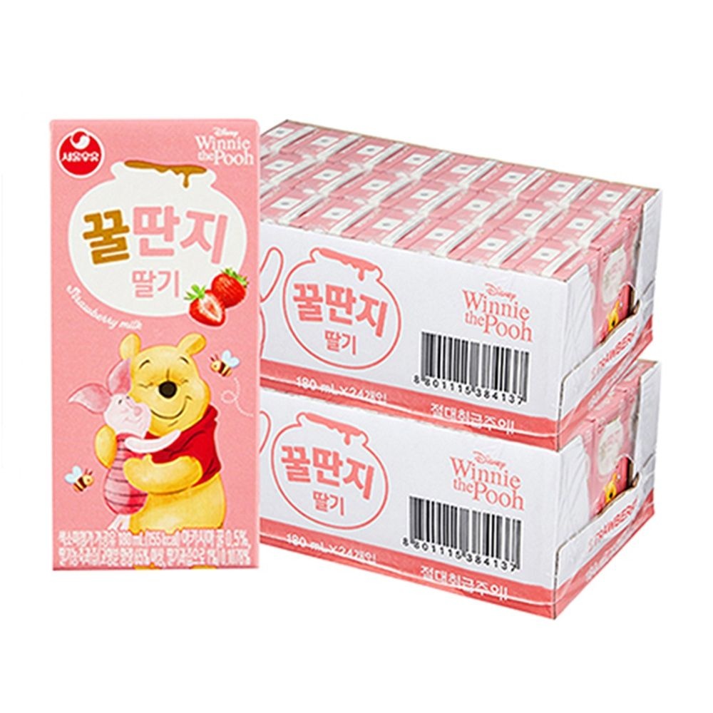 서울우유 딸기꿀딴지 180ml 48개입