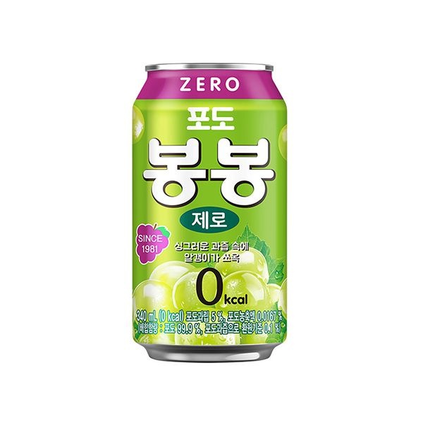[롯데백화점] 해태음료 포도 봉봉 제로 340ml 48개