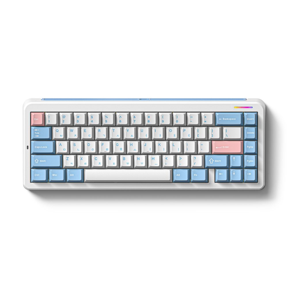 FL-ESPORTS Geo65 유무선 VIA 풀알루미늄  버블 블루, FL 저소음스노우축