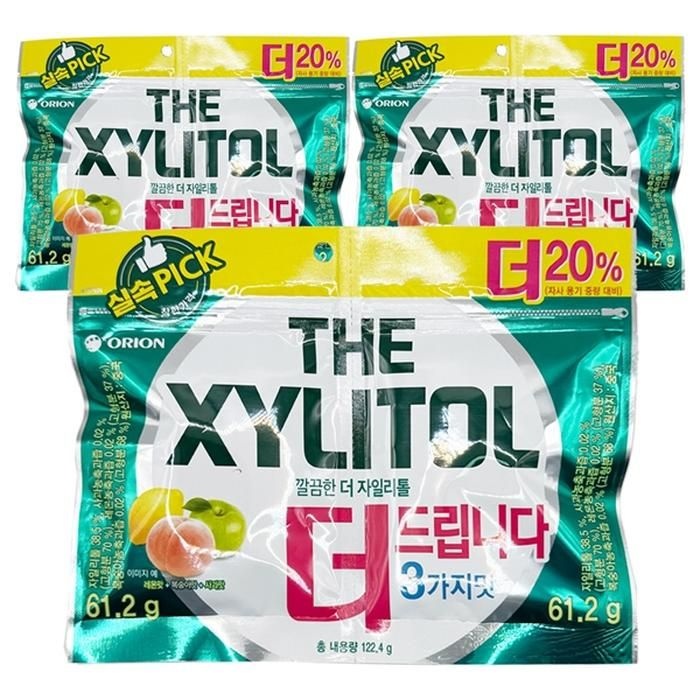 오리온 더 자일리톨 껌 리필 122g x 3개