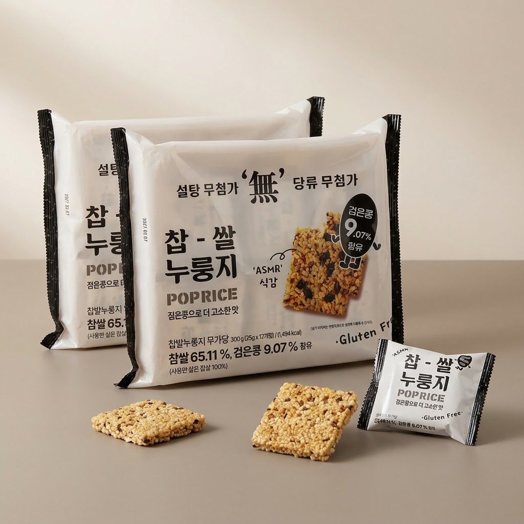 찹쌀 25gx 누룽지 검은콩으로 무가당 300g 36개입