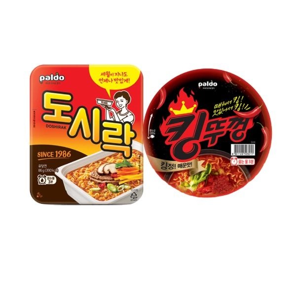 자체제작 이젠서진 컵라면 2종 혼합 팔도도시락 8개 + 팔도킹뚜껑 4개