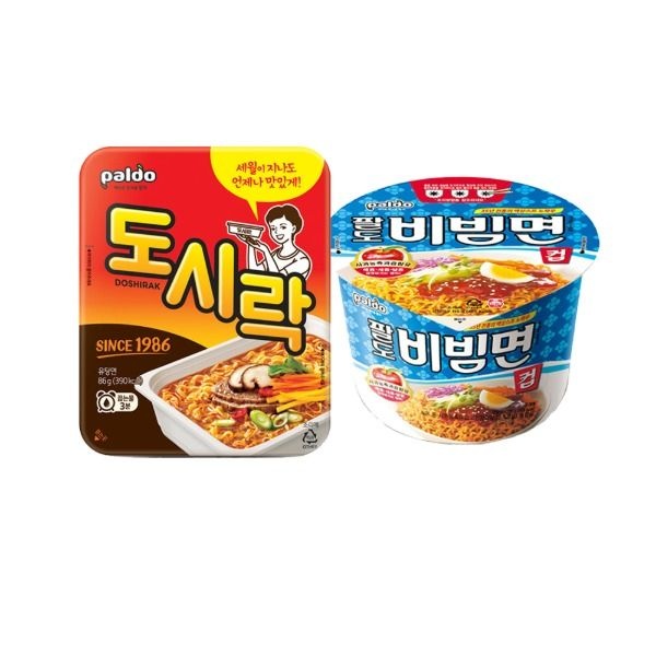 이젠서진 컵라면 2종 혼합 팔도도시락 8개 + 팔도비빔면 4개