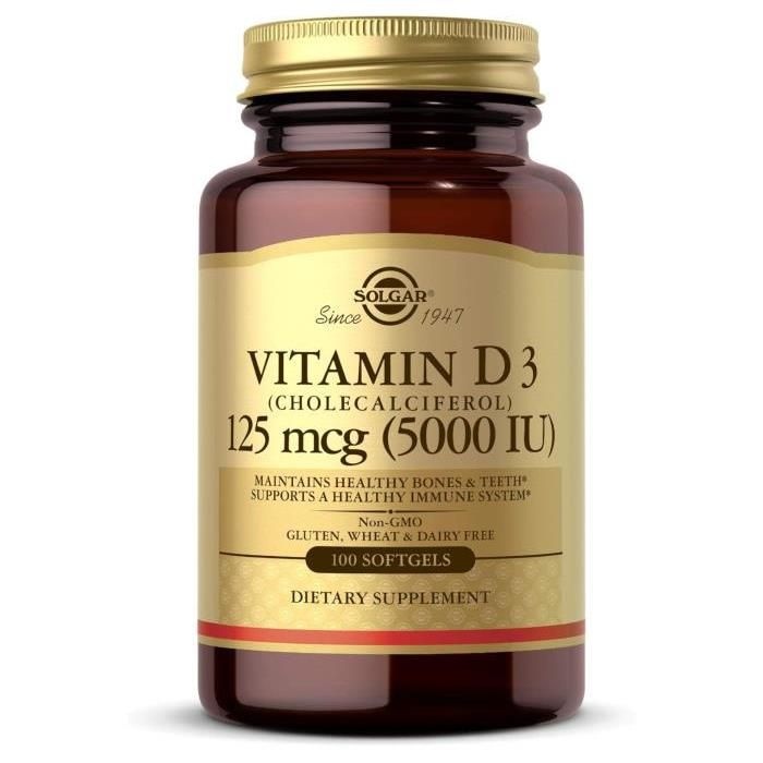 [해외] 솔가 비타민D3(콜레칼시페롤) 125mcg(5000IU) 소프트젤 100정