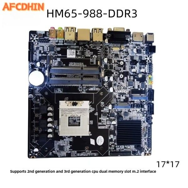 [해외] ITX 산업용 마더보드 HM65 듀얼 채널 DDR3 미니 PGA988
