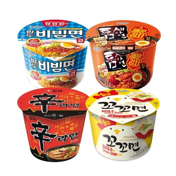 [자체제작]이젠서진 컵라면 4종혼합 비빔면컵 4개+ 매운김치컵 4개+ 신라면큰사발 4개+ 꼬꼬면컵 4개