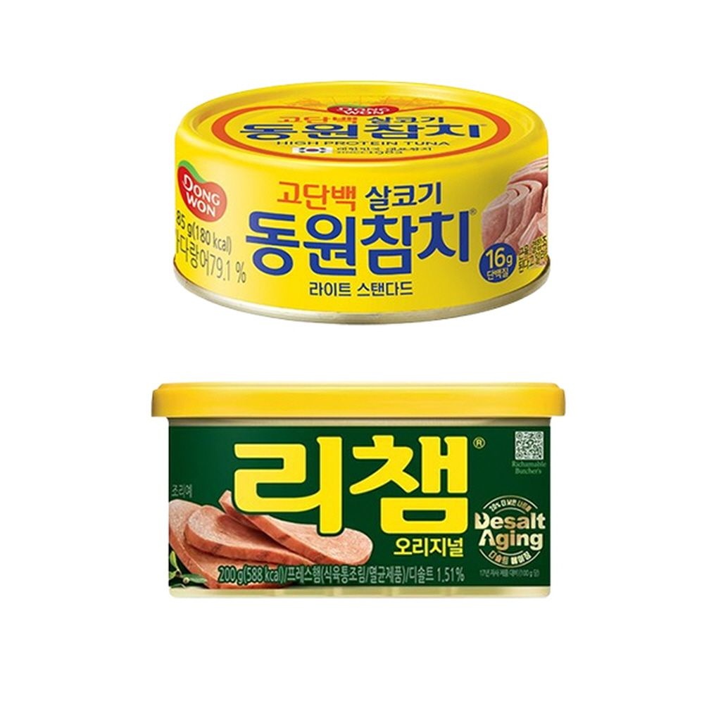 [온누리7%혜택][동원] 라이트스탠다드 참치 85g x 12캔 + 리챔 오리지널 200g x 6캔 [2607]