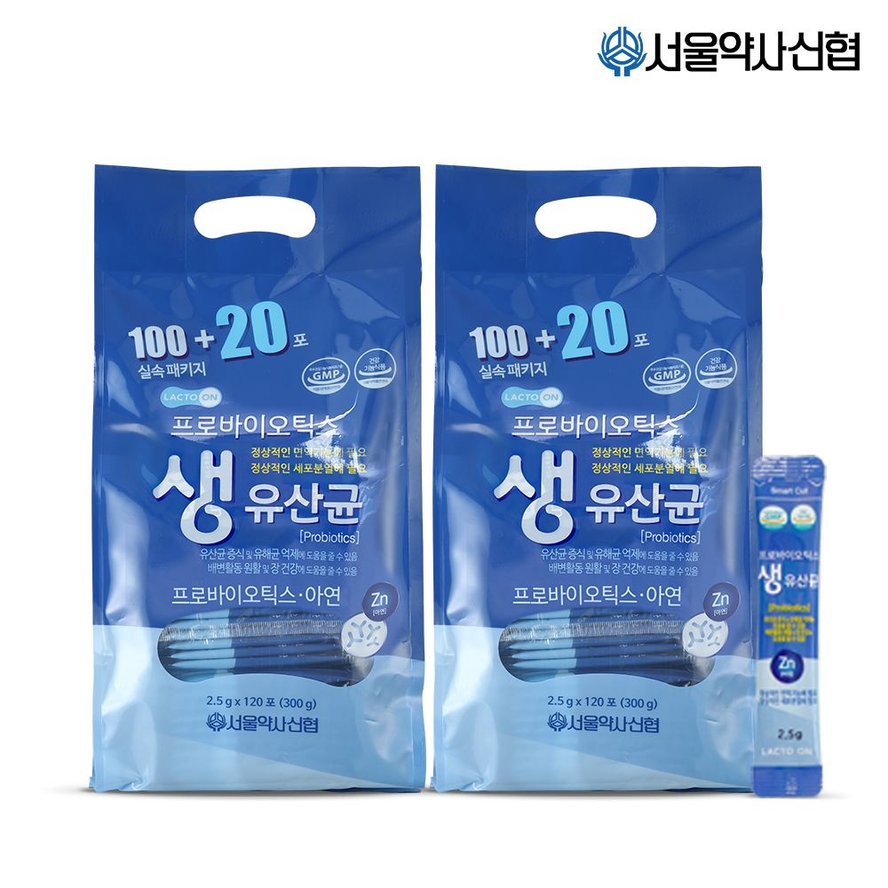 [롯데백화점] 서울약사신협 [서울약사신협] 락토온 프로바이오틱스 생유산균 120포 2세트 (8개월분)