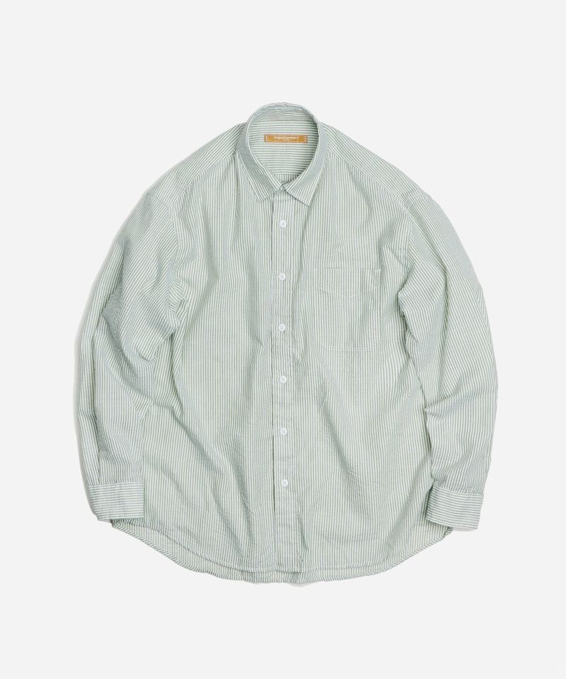 프리즘웍스 FRIZMWORKS OG STRIPE SEERSUCKER SHIRT _ GREEN JAY398