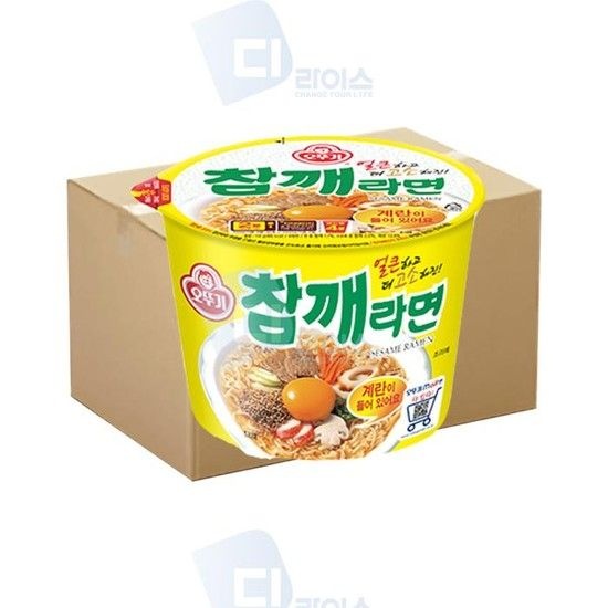 오뚜기 참깨라면 110g 큰컵 24개 큰사발 고소한라면 매운맛 해장라면 간식 야식 캠핑 계란라면 대용량 (51854802)