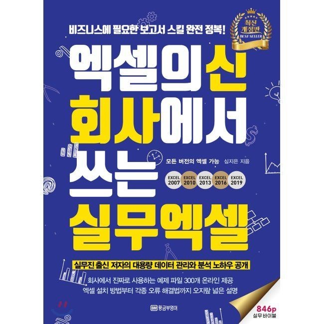 엑셀의 신 회사에서 쓰는 실무 엑셀 - 비즈니스에 필요한 보고서 스킬 완전 정복 846p 실무 바이블 / 심지은황금부