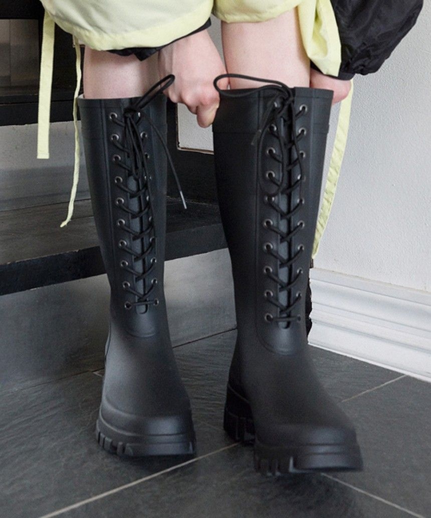 락피쉬웨더웨어 PLATFORM LACEUP RAIN BOOTS LONG - 3 colors RF1SHBF1RB021