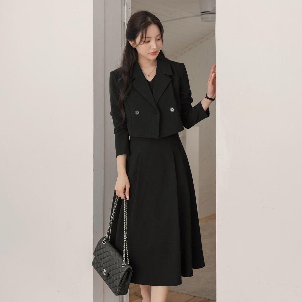 시크라인 (~XXL까지) 세쥬렌 자켓 레이어드 원피스 가을 봄 하객룩 오피스룩 데이트룩 격식룩 자체제작 빅사이즈