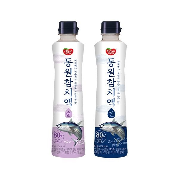 [동원] 참치액 진 500g 2병 + 참치액 순 500g 2병