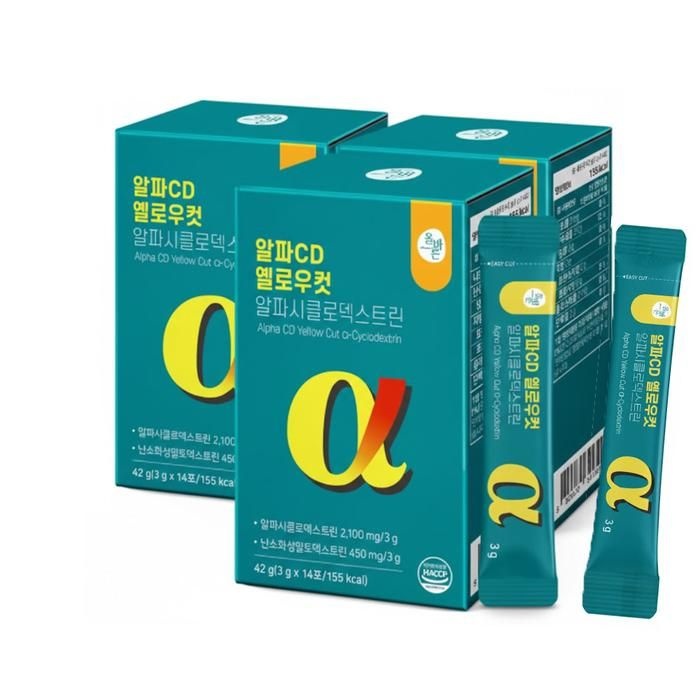 올바른 알파CD 옐로우컷 알파시클로덱스트린 14포X3박스