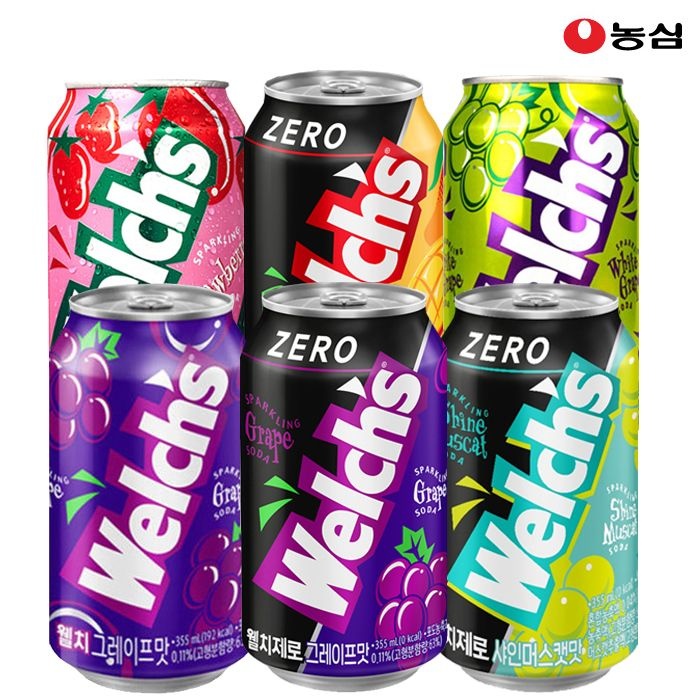 [APP전용] 웰치스 포도 355ml 24캔/48캔 외 웰치 6종 [제로/애플망고/청포도/딸기/샤인머스캣] (웰치 소다 제로 오렌지 355ml x 24개입)