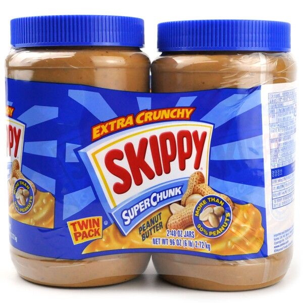 [해핑몰] 코스트코 SKIPPY 스키피 슈퍼청크 피넛버터 땅콩버터 2.72kg(1.36kg x 2개)