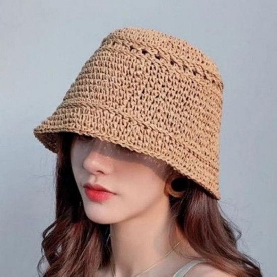 4컬러 / 여행지 비치 패션 벙거지 왕골 밀짚 버킷햇 모자 (14465573A)