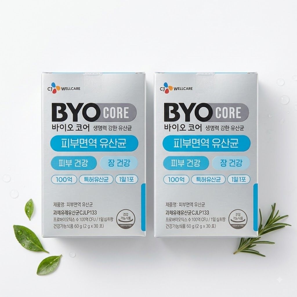 바이오코어 피부면역 유산균 100억 30포 2개