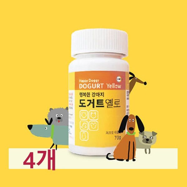 (현대Hmall) 행복한 강아지 도거트 옐로우 애견유산균 70g 4개