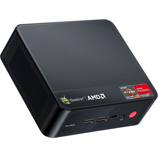 Beelink [해외] Beelink 비링크 SER5 MAX 미니 PC AMD Ryzen 7 6800U 최대 4.7GHz 8C 16T 24GB LPDDR5 500GB M.2 PCle 4.0 SSD 탑재 컴퓨터 트리플 스크린