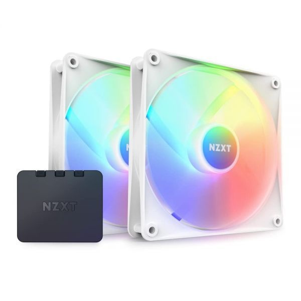 [해외] F140RGB 코어 140mm RGB 팬 컨트롤러 포함 2개 세트 화이트 255358