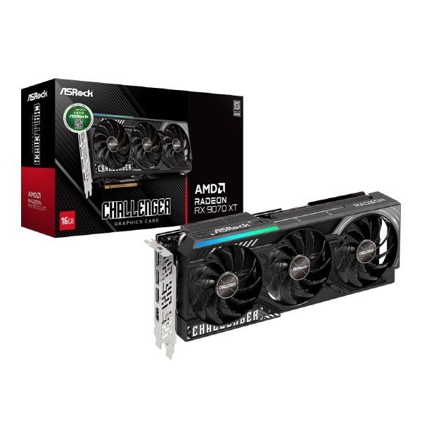 [온누리상품] 그래픽카드 ASRock 라데온 RX 9070 XT CHALLENGER D6 16GB