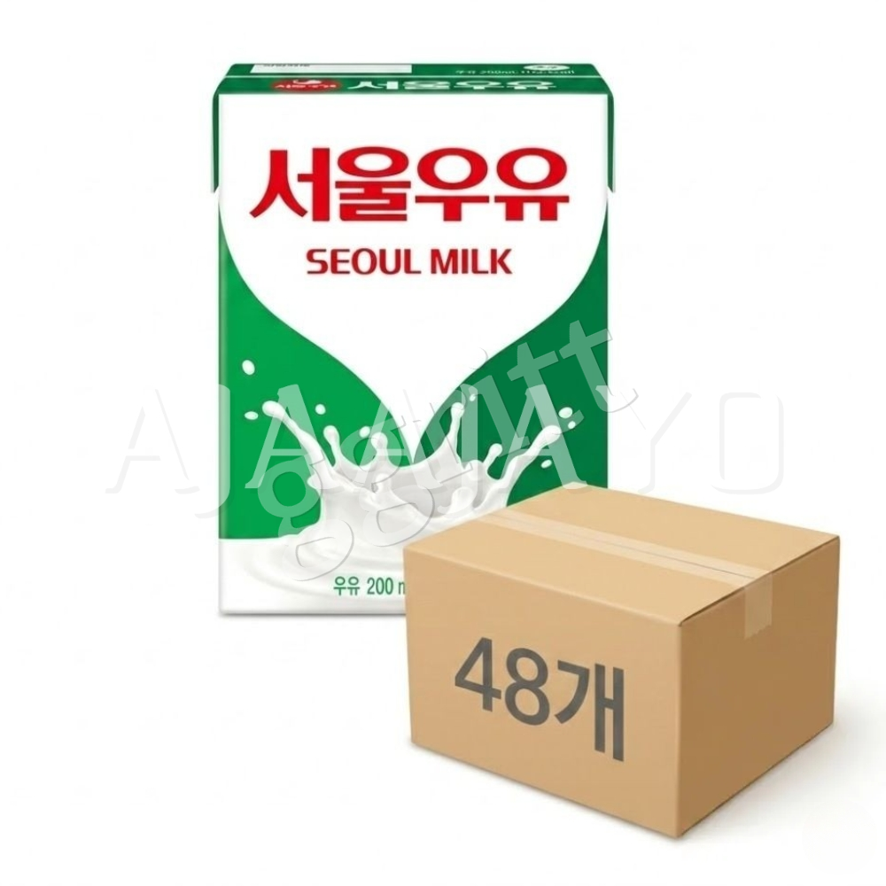 서울우유 멸균 흰우유 200ml 48개 어린이 하얀 팩 우유 200미리 (200ml x 48개)