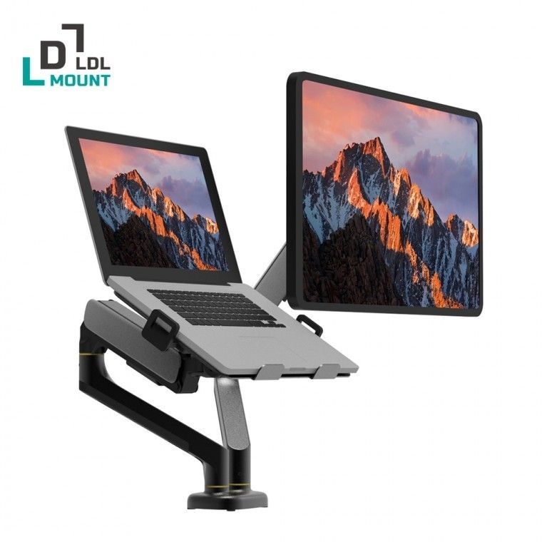 PLUS 노트북 듀얼모니터암  벽면밀착 멀티 NOTE FIT APL-FLEX