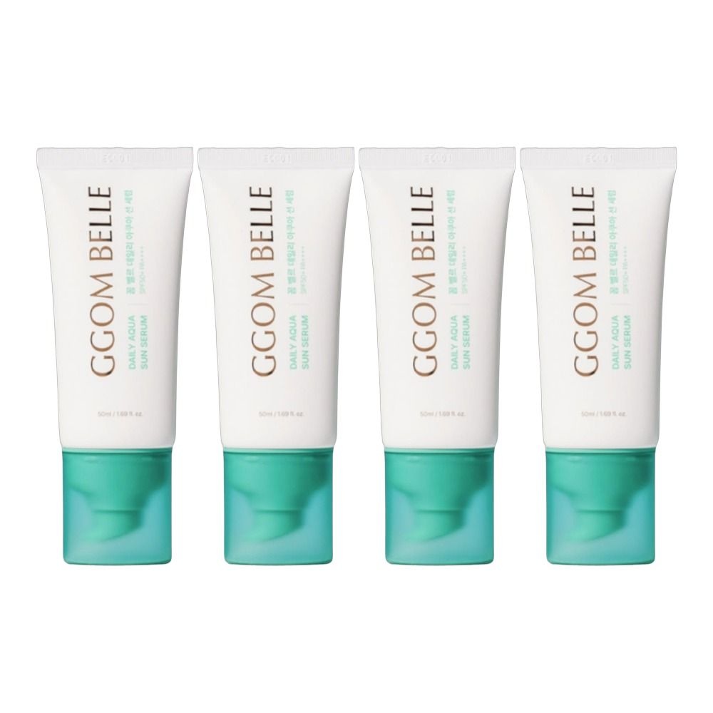 한국콜마㈜ 꼼벨르 물놀이 데일리 아쿠아 선세럼 50ml 4개 저자극 서핑 온가족 쿨링 순한 선크림