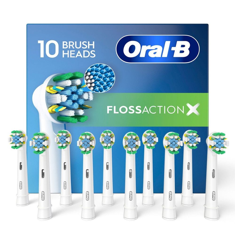 [Oral-B][해외] Oral B FlossAction Toothbrush Head 오랄비 플로스액션 치실 효과 전동 칫솔모 리필 헤드 10개