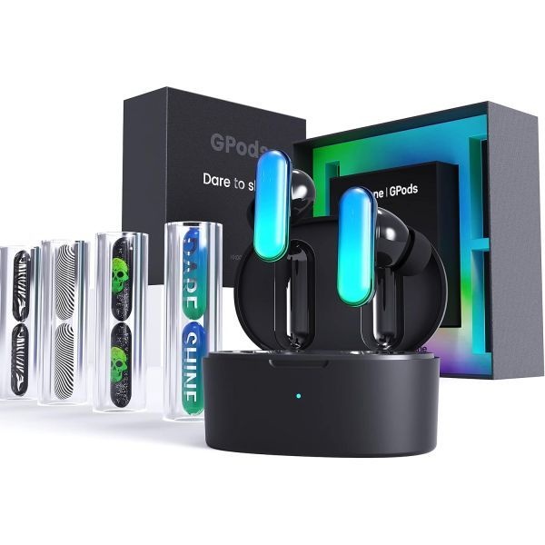 [해외] HHOGGene GPods RGB 게이밍 레인보우 무선 이어폰 쉘ANC 세트