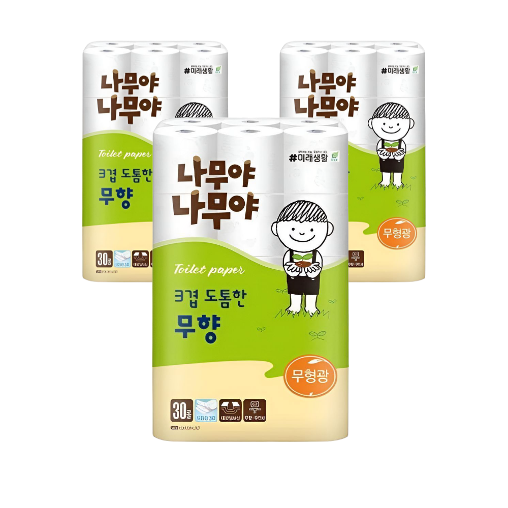 나무야나무야 3겹 도톰한 무향 30m 30롤 3개
