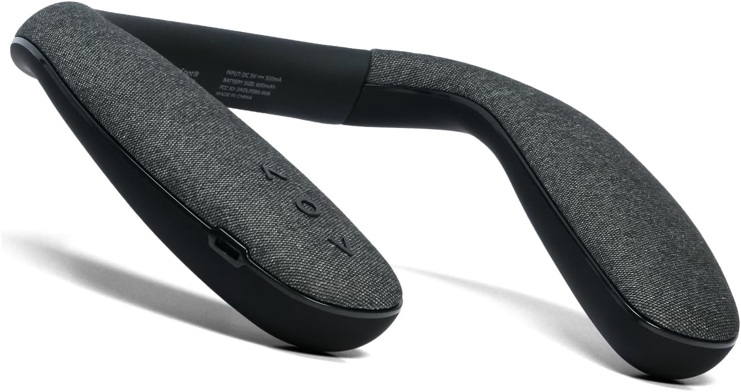 HomeSpot JY508 블루투스 넥밴드 스피커, 3D 스테레오, 12시간 재생 가능, USB-C | TV 및 게임용 저지연 오디오 핸즈프리