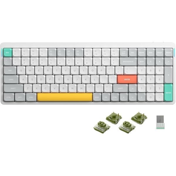 nuphy [해외] nuphy 누피 Air96 V2 무선 기계식 키보드 100키 게이밍 블루투스 5.1 2.4G 유선 연결 지원 PC 노트북 Windows Mac 호환 화이트