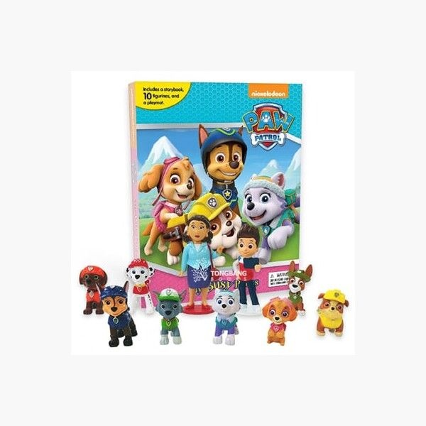 Paw Patrol Girls My Busy Books 퍼피(퍼 패트롤)구조대 걸즈 비지북 (Board Book + 피규어 10개 + 플레이매트) Phidal (515126)