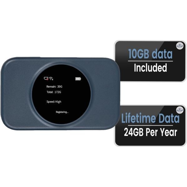 STATELINKER [해외] S2 휴대용 WiFi 핫스팟 미국 내 30일간 10GB 데이터 유심 카드 불필요 미국용 4G LTE 모바일 인터넷 여행용 라우터 최대