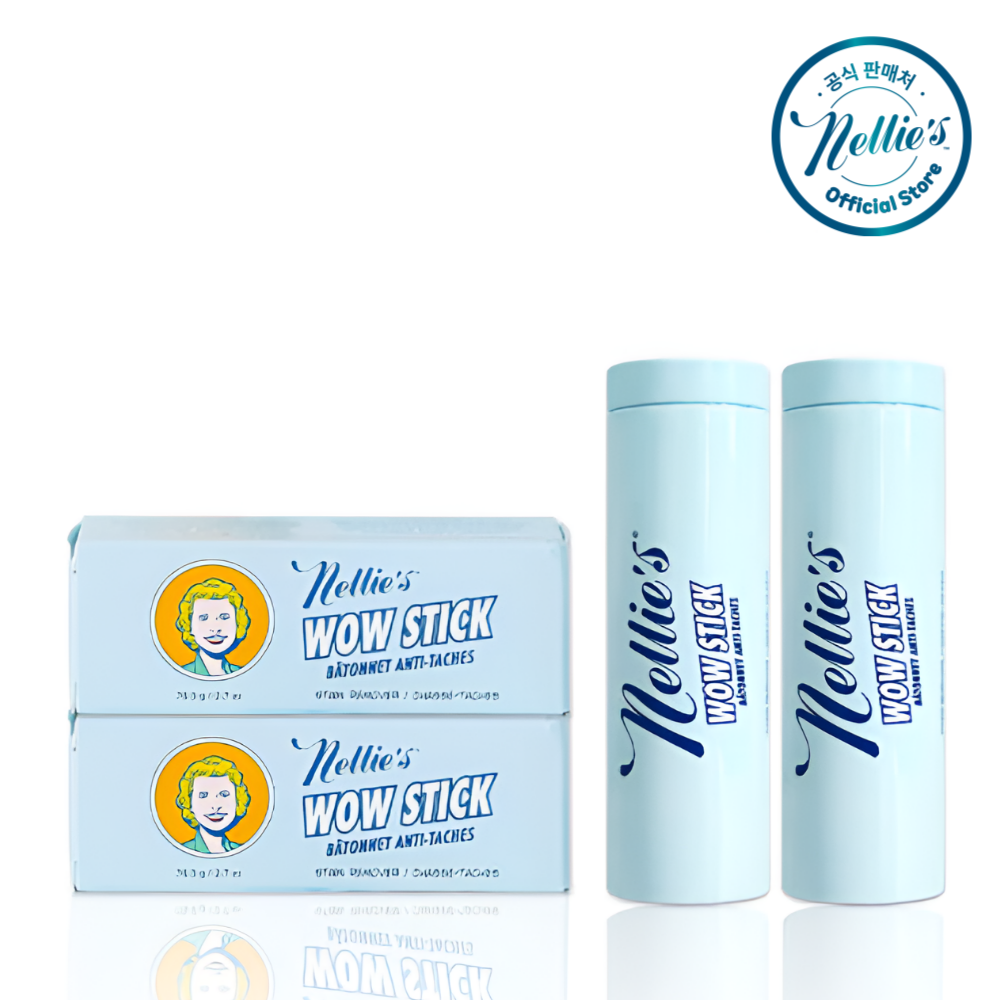 NELLIE'S NELLIES 넬리 얼룩제거제 식물성분 오일 와우스틱 화장품/커피/크레파스 얼룩제거비누 76.5g x2개