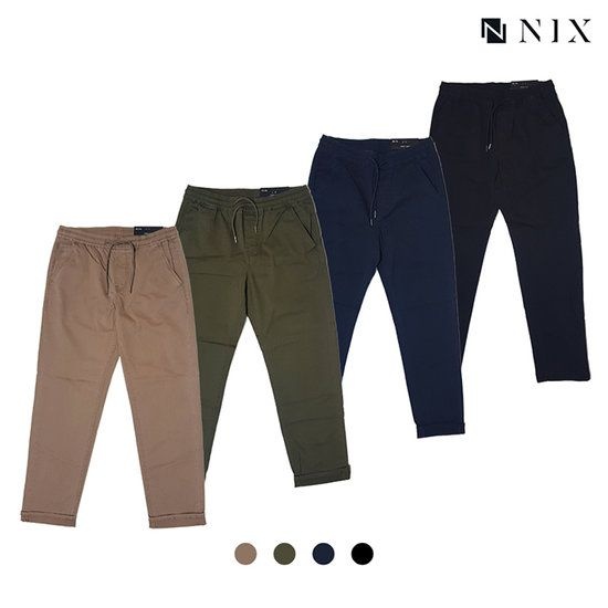 NIX남 타소재 워싱 풀밴딩 크롭 테이퍼드치노 팬츠FNPRDYI110P