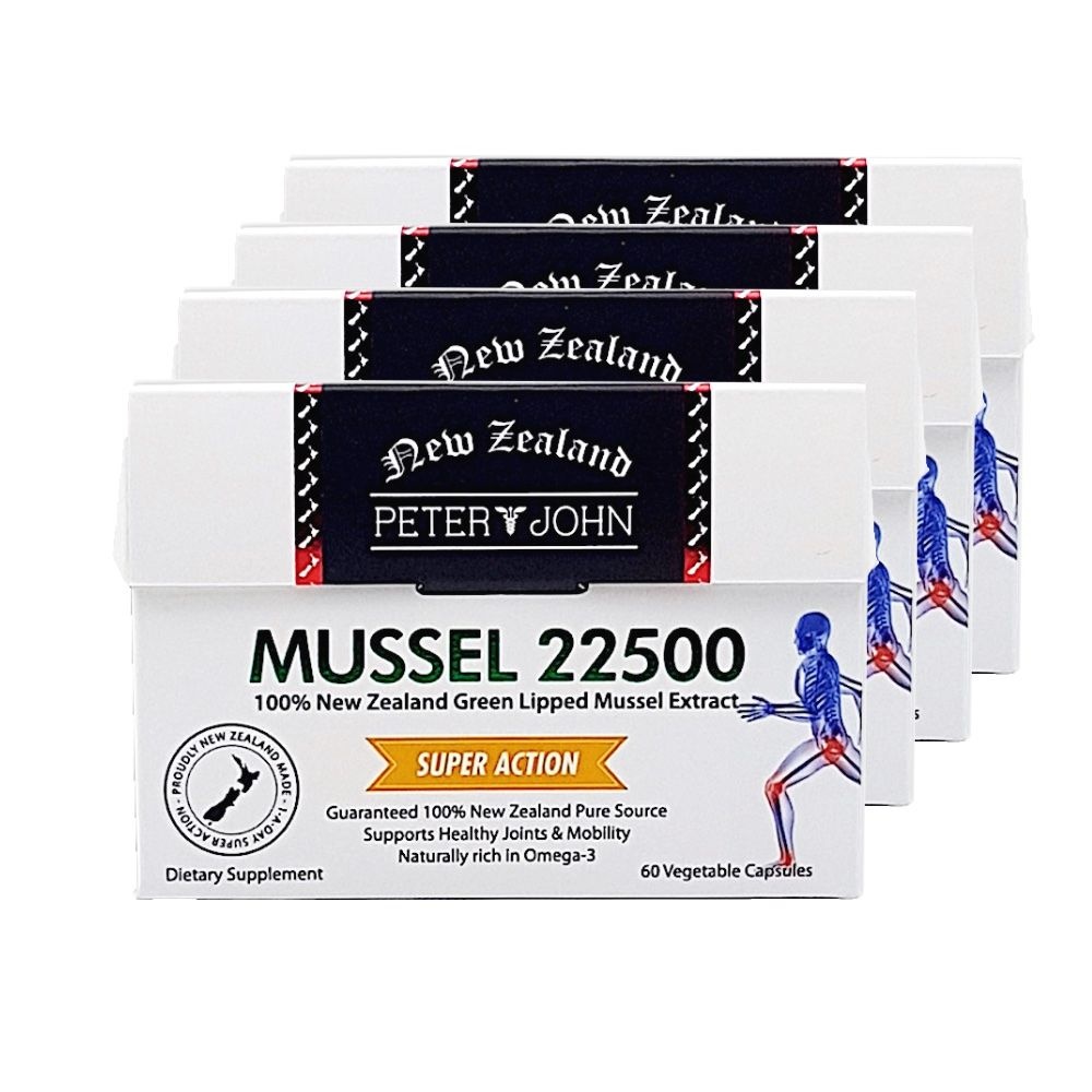 뉴질랜드 피터앤존 초록입홍합 mussel 22500 60정 4개