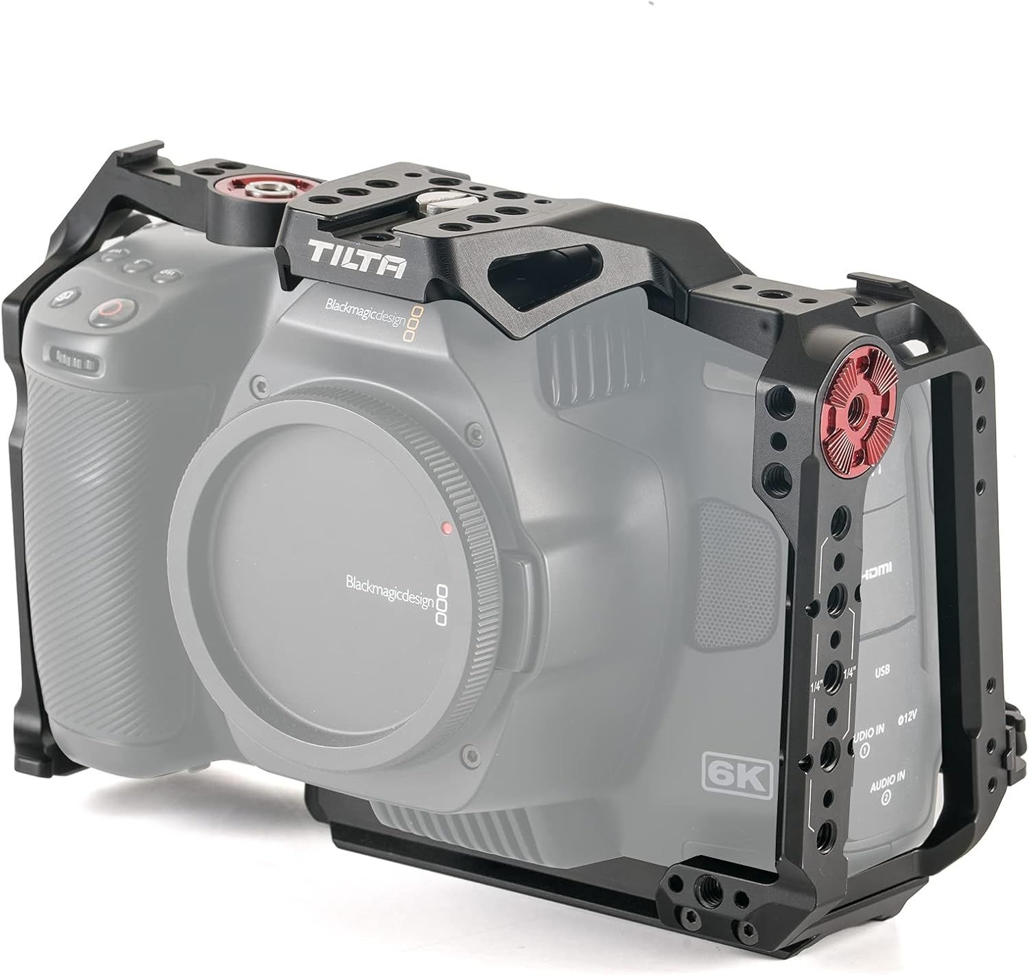 BMPCC 6K Pro/G2용 틸타 카메라 케이지 | 보호 장비 마운트 액세서리 Blackmagic Design Pocket Cinema Camera Pro(검정, 케이지)와