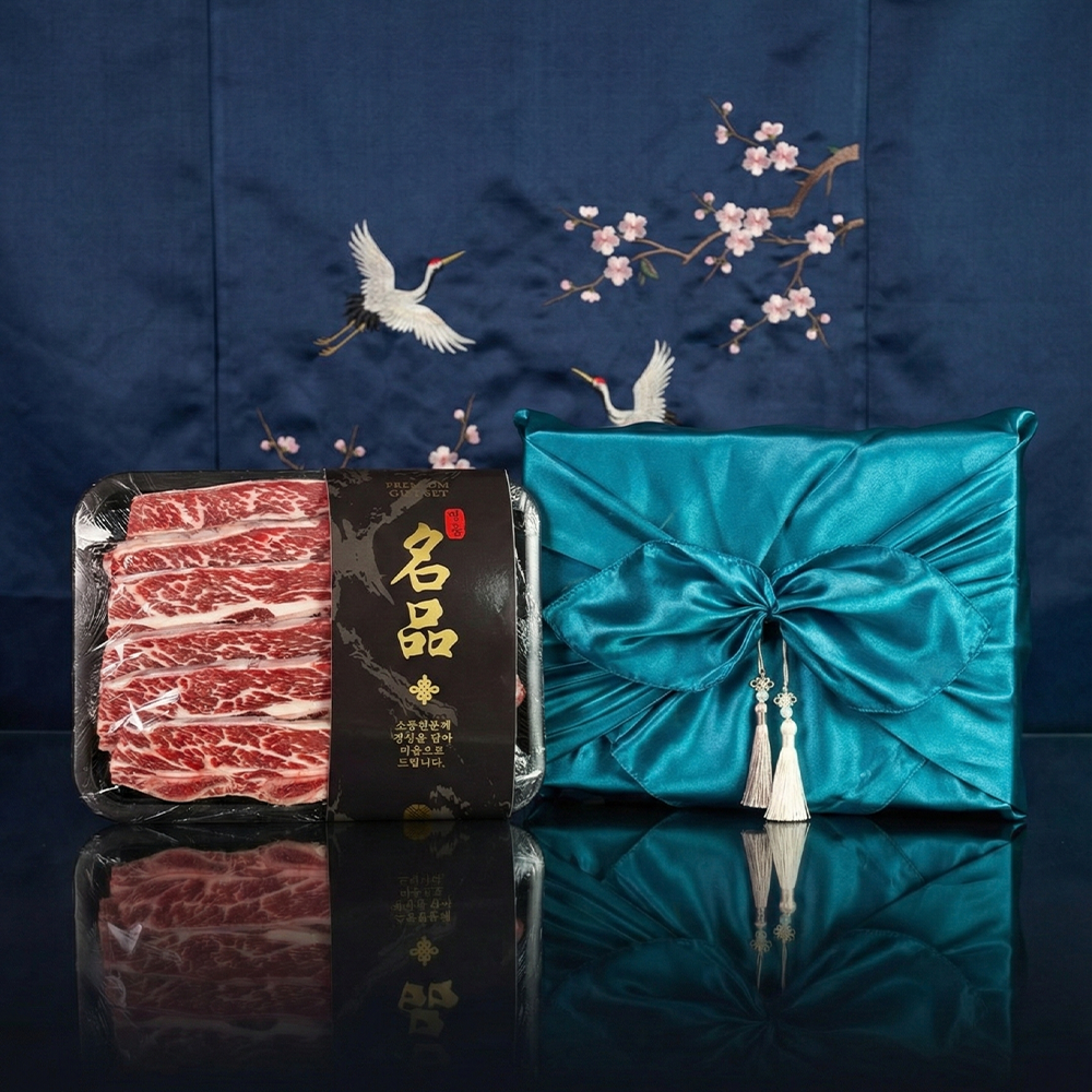 바라던 (새벽배송)바라던 시그니처 678 꽃 LA갈비 선물세트 보자기 포장 2KG 3KG