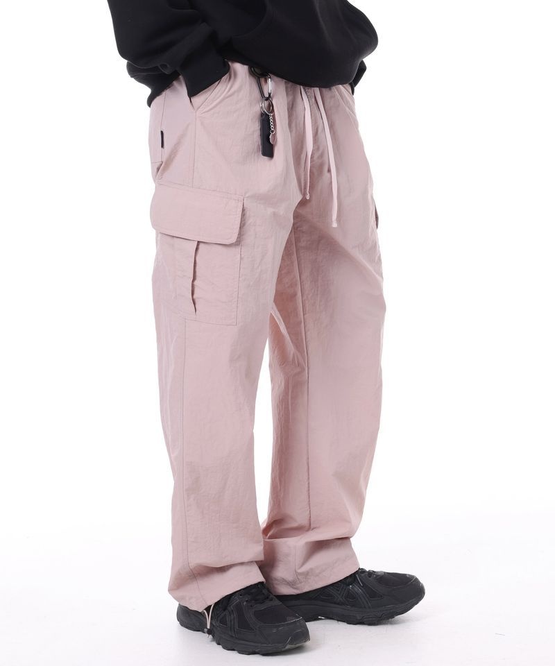 MODERMENT 매장정품 모더먼트 MODERMENT 나일론 세미 와이드 스트링 카고팬츠 핑크 m23ss026 197361