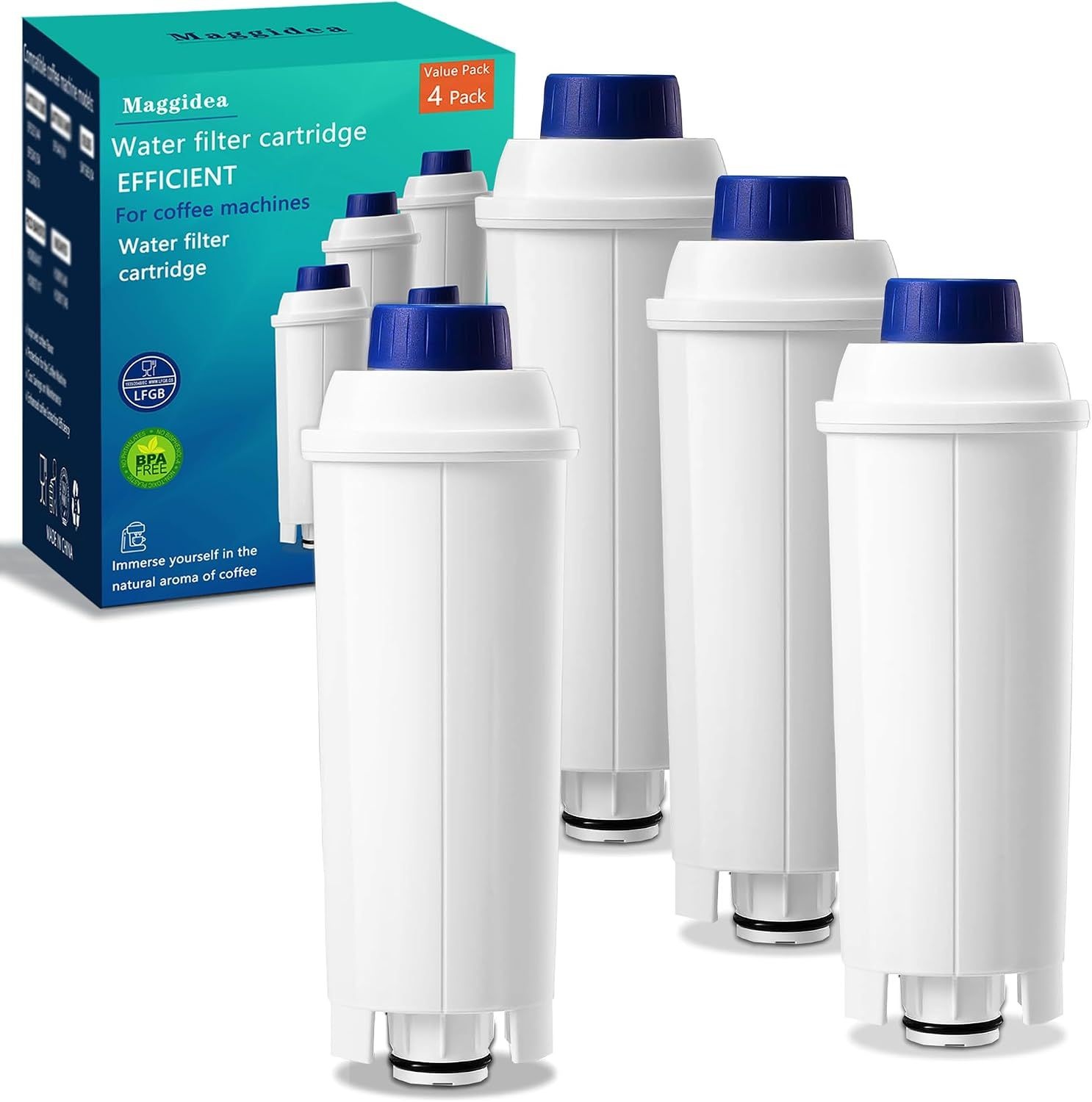 [해외] De'longhi 커피 머신용 DLSC002 워터 필터 교체, 활성탄 물 유연제 필터, 매그니피카 에보, 디나미카, 엘레타, ECAM, ESAM,