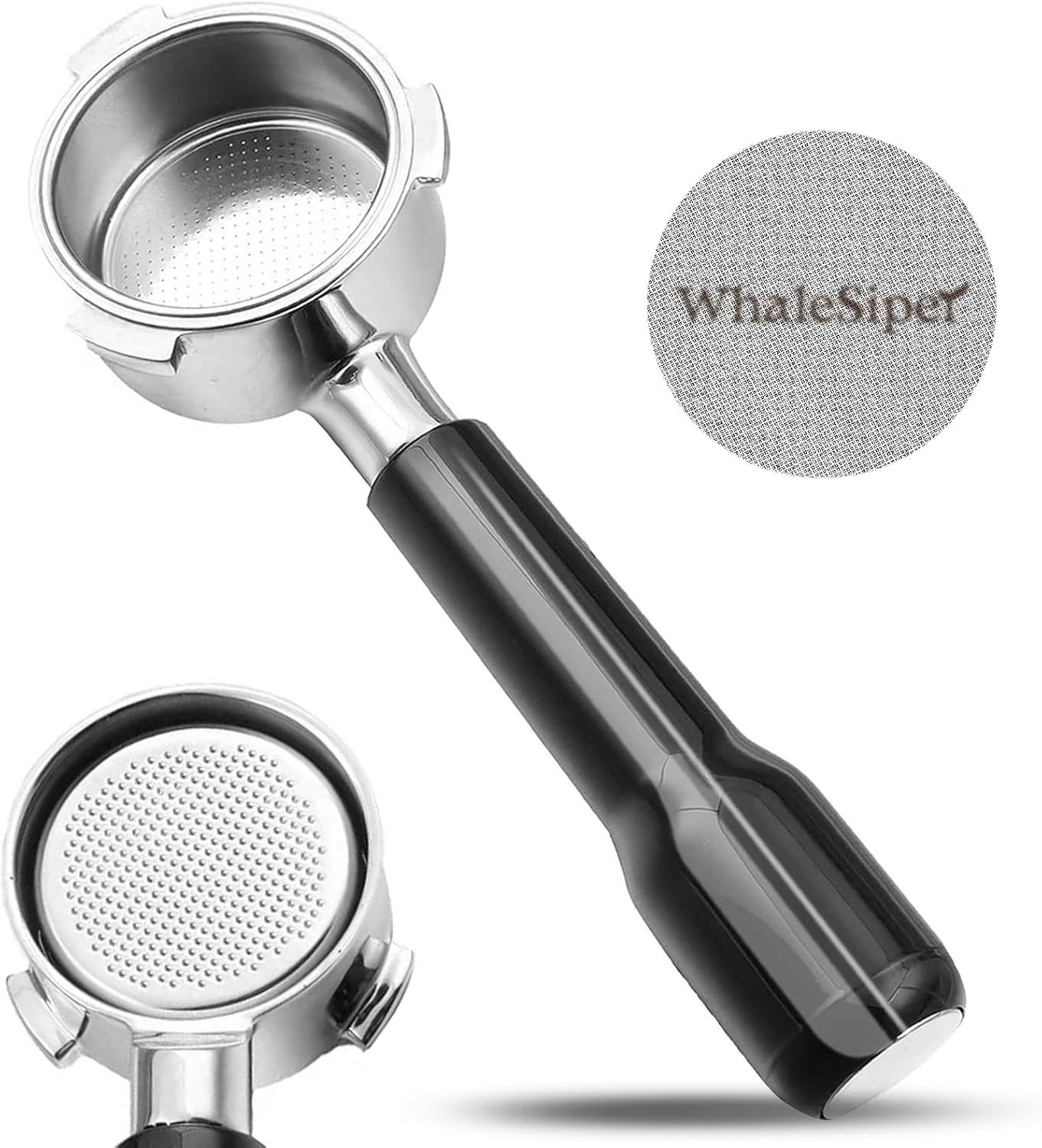 [해외] Breville BES870/880 및 Solis 등과 호환되는 바텀리스 포터필터 54mm, 3-이어 스테인리스 헤드
